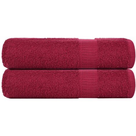 Hand Towels 2 pcs Bordeaux 50x100 cm 360 gsm 100% Cotton vidaXL