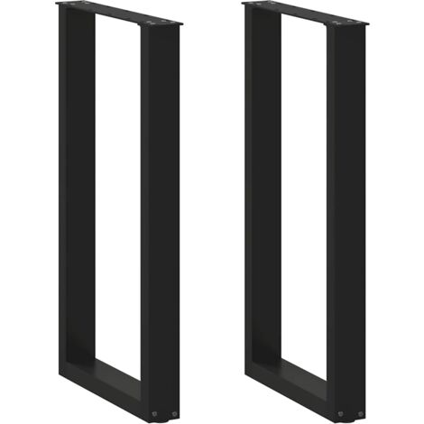 Bar Table Legs U-Shaped 2 pcs Black 50x(90-91) cm Steel vidaXL