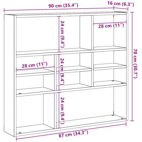 Wall Shelf Artisan Oak 90x16x78 cm Engineered Wood vidaXL