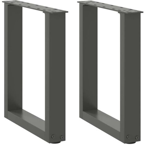 Coffee Table Legs U-Shaped 2 pcs Anthracite 38x(42-43) cm Steel vidaXL