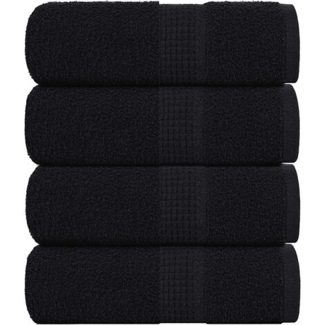 Wash Towels 4 pcs FROGN Black 30x30 cm 100% Cotton vidaXL
