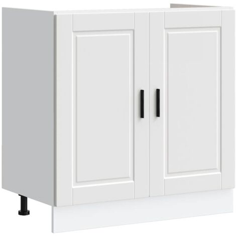Sink Base Cabinet "Porto" White 80x46x81.5 cm Engineered Wood vidaXL (1/5)