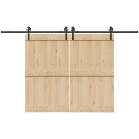 Sliding Door Hardware Kit 366 cm Steel Black vidaXL