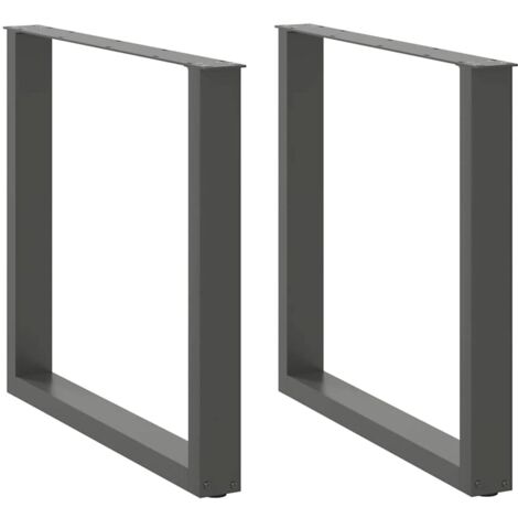 Dining Table Legs U-Shaped 2 pcs Anthracite 90x(72-73) cm Steel vidaXL