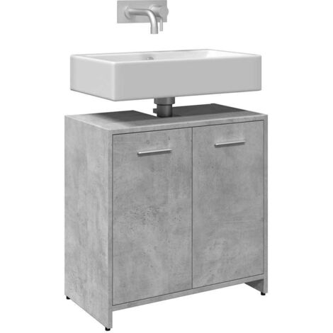 Bathroom Sink Cabinet Concrete Grey 60x33x60 cm Engineered Wood vidaXL