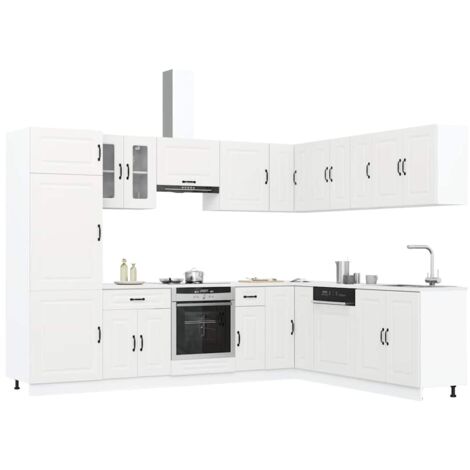 14 Piece Kitchen Cabinet Set Kalmar White Engineered Wood vidaXL (1/5)