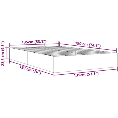 Ottoman Bed Frame without Mattress Dark Grey Double Fabric vidaXL