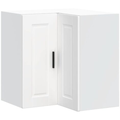 Kitchen Wall Corner Cabinet Porto White Engineered Wood vidaXL