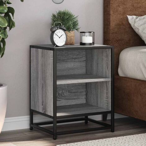 Bedside Cabinets 2 pcs Grey Sonoma 40x31x50 cm Engineered Wood and Metal vidaXL (1/5)
