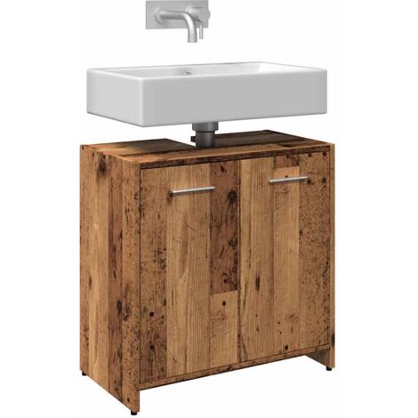Bathroom Sink Cabinet Old Wood 60x33x60 cm Engineered Wood vidaXL