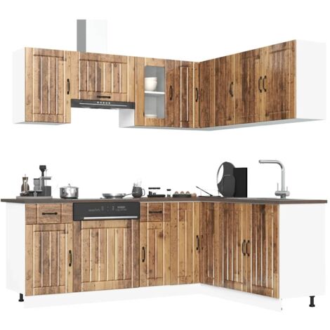 11 Piece Kitchen Cabinet Set Kalmar Old Wood Engineered Wood vidaXL