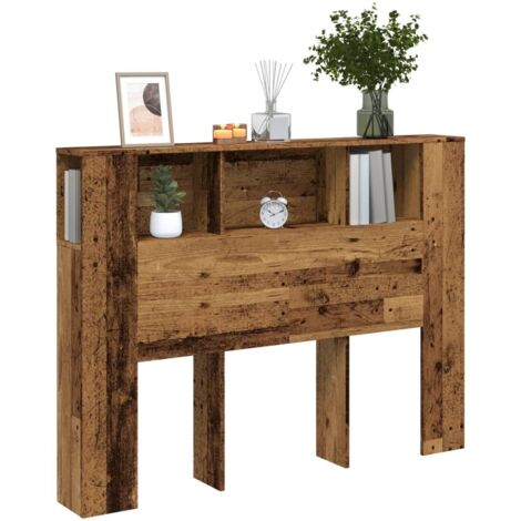 Headboard Cabinet Old Wood 140x18.5x102.5 cm Engineered Wood vidaXL