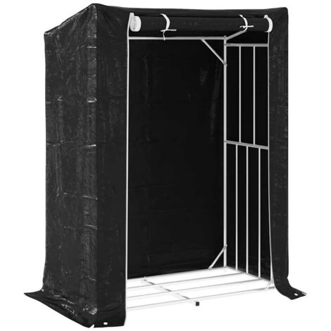 Firewood Rack with Rain Cover 150x80x200 cm Galvanised Steel vidaXL