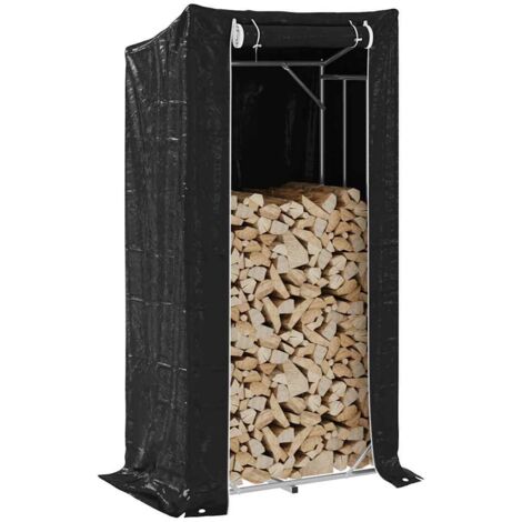 Firewood Rack with Rain Cover 100x60x200 cm Galvanised Steel vidaXL