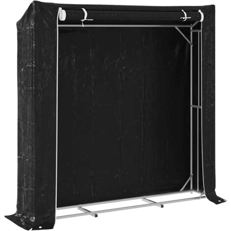 Firewood Rack with Rain Cover 200x40x200 cm Galvanised Steel vidaXL