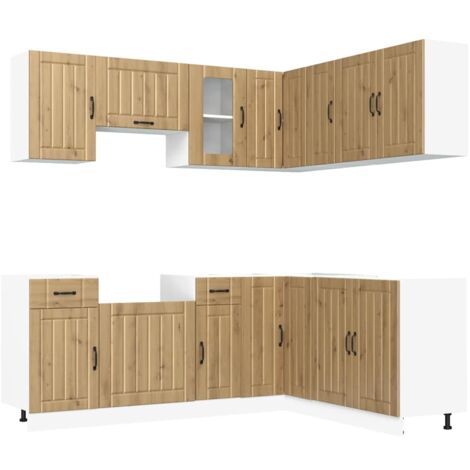 11 Piece Kitchen Cabinet Set Kalmar Artisan Oak Engineered Wood vidaXL