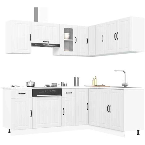 11 Piece Kitchen Cabinet Set Kalmar White Engineered Wood vidaXL