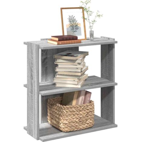 Bookcase 3-Tier Grey Sonoma 60x30x60 cm Engineered Wood vidaXL (1/5)
