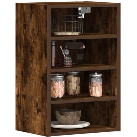 Hanging Cabinet Riga Smoked Oak 40x29.5x60 cm Engineered Wood vidaXL