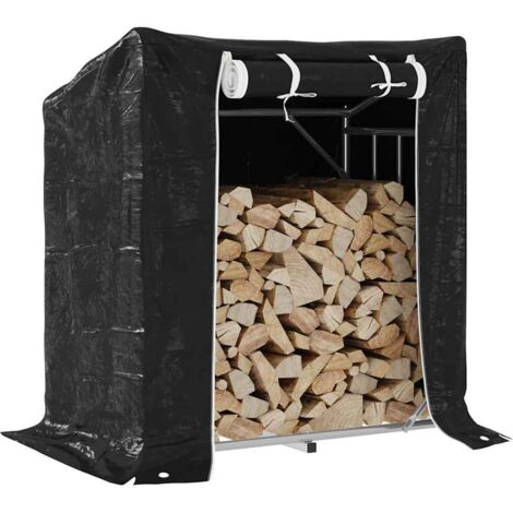 Firewood Rack with Rain Cover 101x61x110.5 cm Galvanised Steel vidaXL