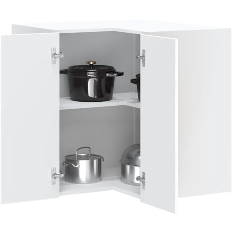Kitchen Wall Corner Cabinet Lucca White Engineered Wood vidaXL