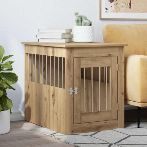 Dog Crate Furniture Artisan Oak 55x75x65 cm Engineered Wood vidaXL