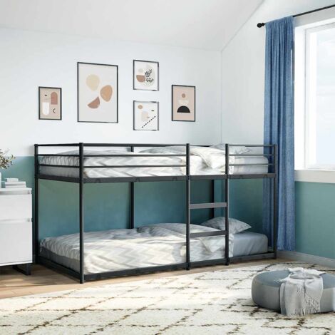 Bunk Bed without Mattress Black 80x200 cm Steel vidaXL