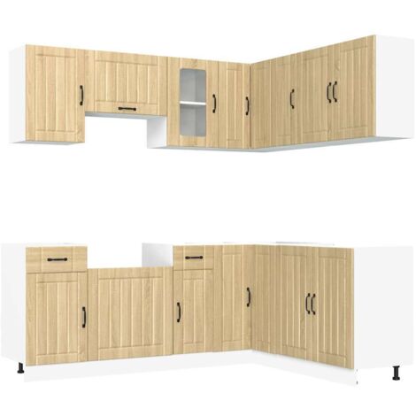 11 Piece Kitchen Cabinet Set Kalmar Sonoma Oak Engineered Wood vidaXL