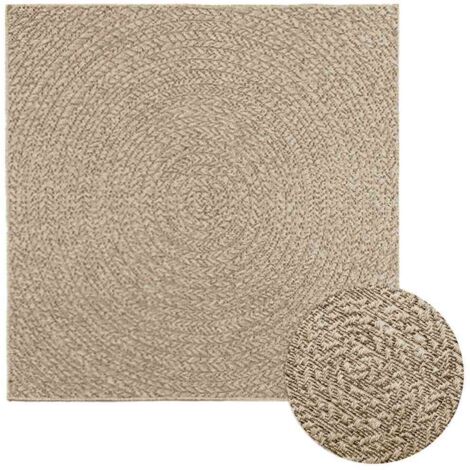 Rug ZIZUR Beige 120x120 cm Jute Look Indoor and Outdoor vidaXL