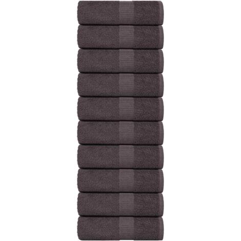 Guest Towels 10 pcs Anthracite 30x50 cm 360 gsm 100% Cotton vidaXL