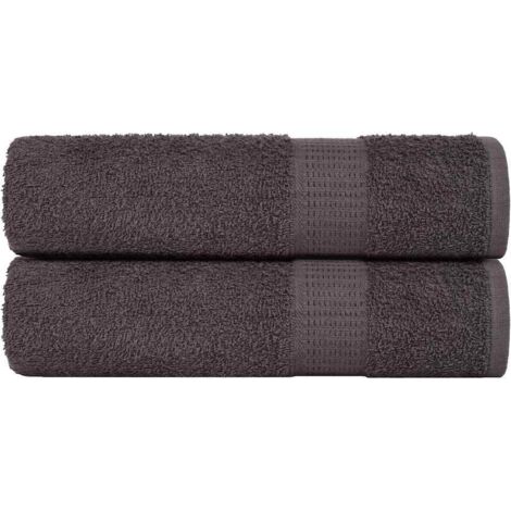 Hand Towels 2 pcs Anthracite 50x100 cm 360 gsm 100% Cotton vidaXL