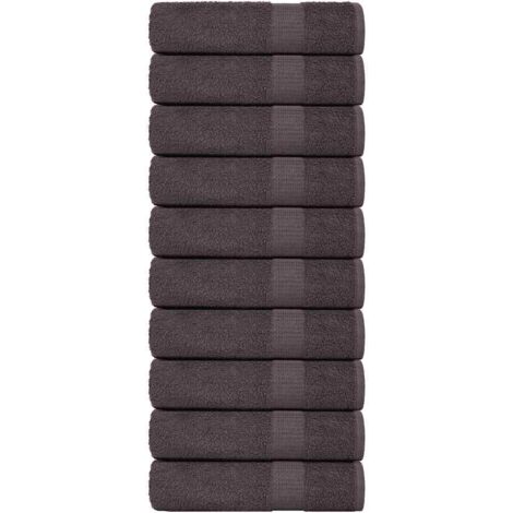 Bath Towels 10 pcs Anthracite 100x150 cm 360 gsm 100% Cotton vidaXL