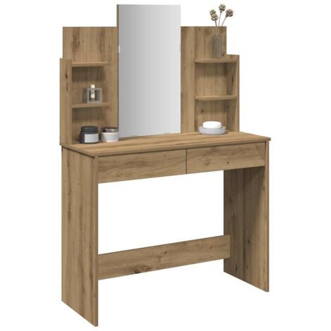 Dressing Table with Mirror Artisan Oak 96x39x142 cm vidaXL