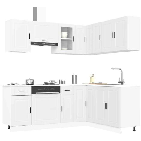 11 Piece Kitchen Cabinet Set Porto White Engineered Wood vidaXL (1/5)