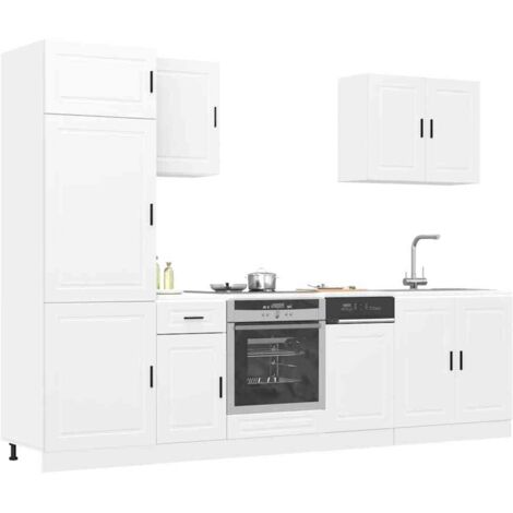 7 Piece Kitchen Cabinet Set Porto White Engineered Wood vidaXL