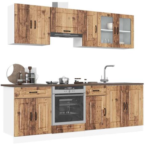 8 Piece Kitchen Cabinet Set Kalmar Old Wood Engineered Wood vidaXL