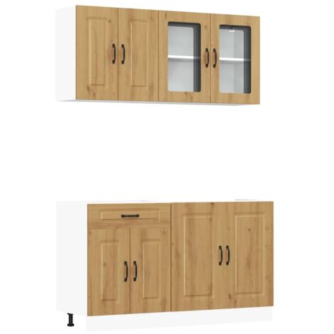 4 Piece Kitchen Cabinet Set Kalmar Artisan Oak Engineered Wood vidaXL (1/5)