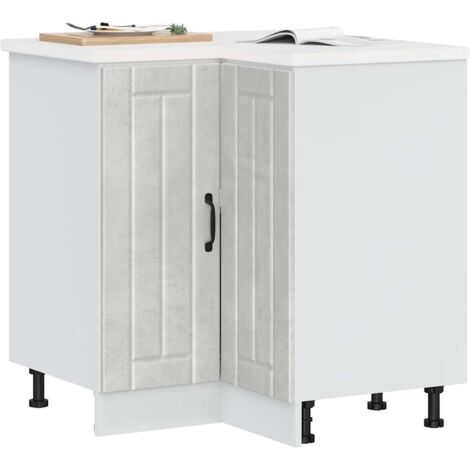 Kitchen Corner Base Cabinet Lucca Concrete Grey Engineered Wood vidaXL (1/5)