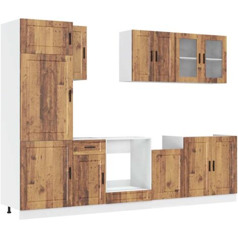 8 Piece Kitchen Cabinet Set Kalmar Old Wood Engineered Wood vidaXL