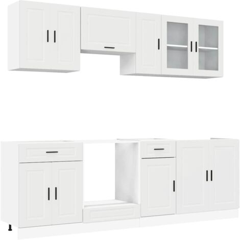 8 Piece Kitchen Cabinet Set Porto White Engineered Wood vidaXL
