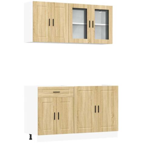 4 Piece Kitchen Cabinet Set Porto Sonoma Oak Engineered Wood vidaXL