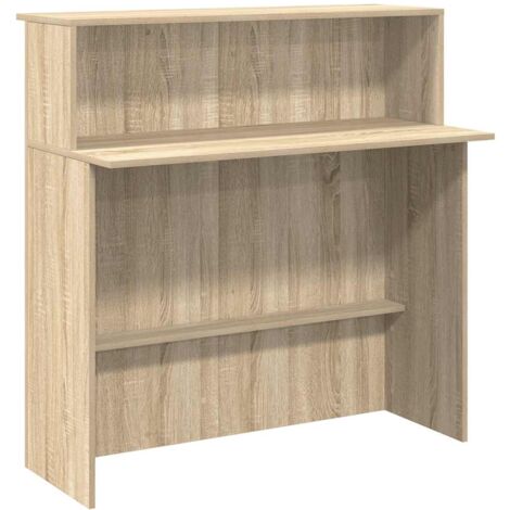 Reception Desk Sonoma Oak 100x50x103.5 cm Engineered Wood vidaXL