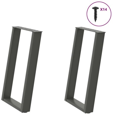 Dining Table Legs U-Shaped 2 pcs Anthracite 50x(72-73) cm Steel vidaXL