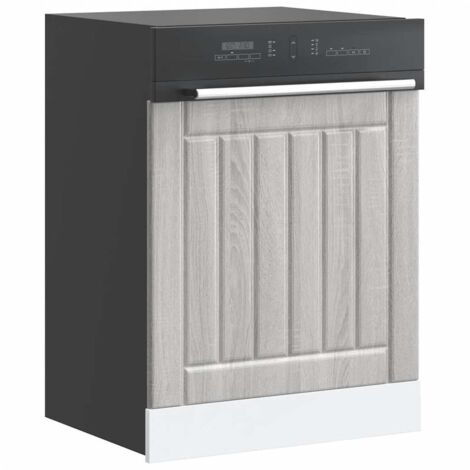 Dishwasher Panel Lucca Grey Sonoma Engineered Wood vidaXL