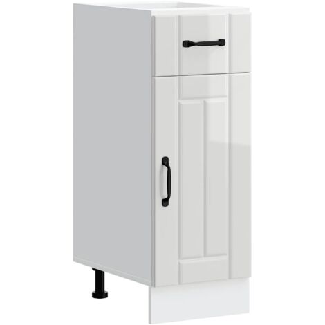 Kitchen Base Cabinet Lucca High Gloss White Engineered Wood vidaXL