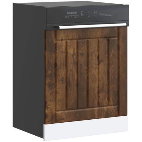 Dishwasher Panel Lucca Smoked Oak Engineered Wood vidaXL
