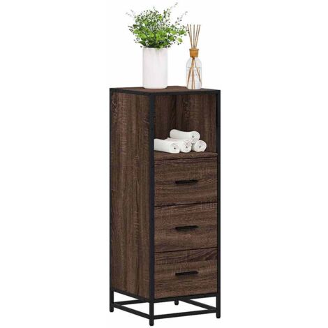 Bathroom Cabinet Brown Oak 35x37.5x100 cm Engineered Wood vidaXL