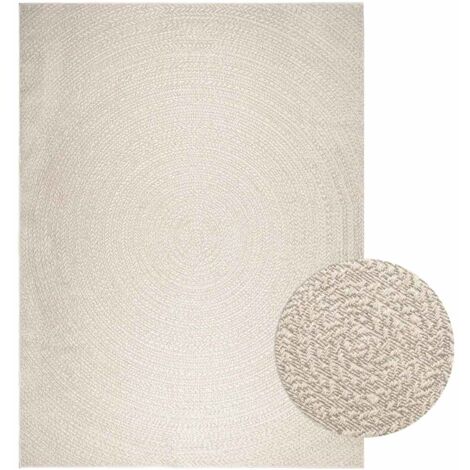 Rug ZIZUR Cream 240x340 cm Jute Look Indoor and Outdoor vidaXL