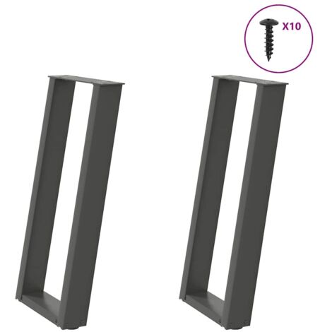 Console Table Legs U-Shaped 2 pcs Anthracite 28x(72-73) cm Steel vidaXL
