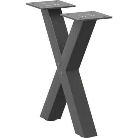Coffee Table Legs X-Shaped 2 pcs Anthracite 37x(30-31) cm Steel vidaXL